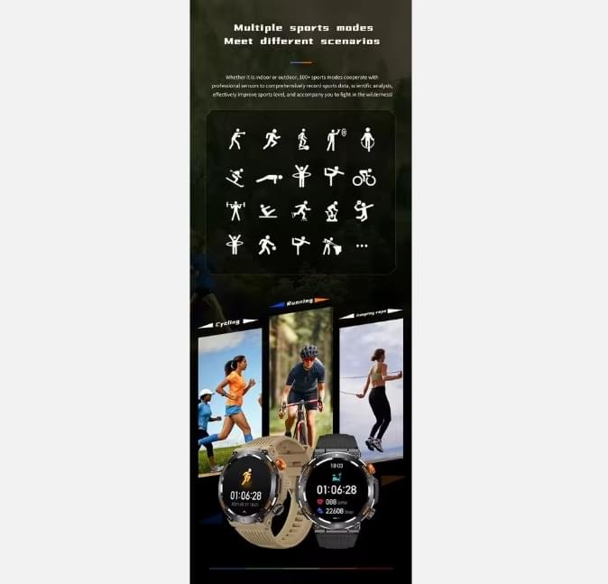 HT17 Smart Watch 2024 – Monitoreo de salud, resistente al agua IP67, batería de 450mAh, deportes al aire libre y función de llamadas. - Image 7